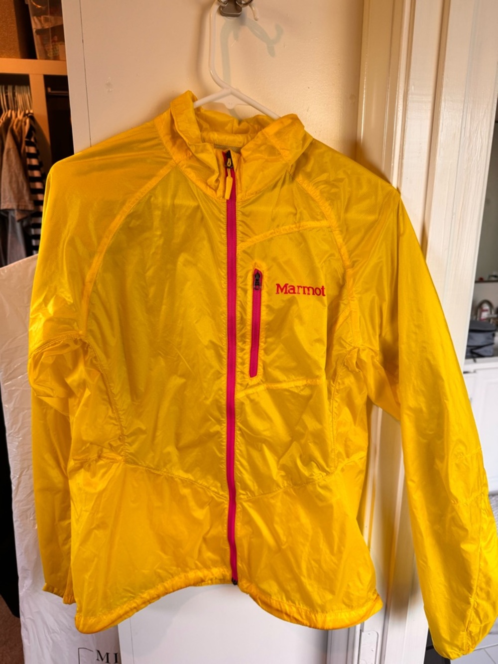 Marmot Yellow Jacket with Pink Logo Accents
